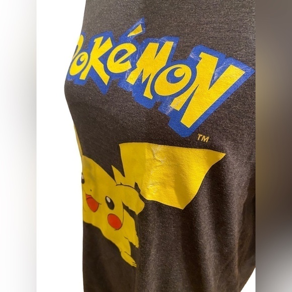 Pokemon T Shirt Officially Licensed Pokemon Pikachu Shirt Crewneck Black- Medium - Picture 2 of 13
